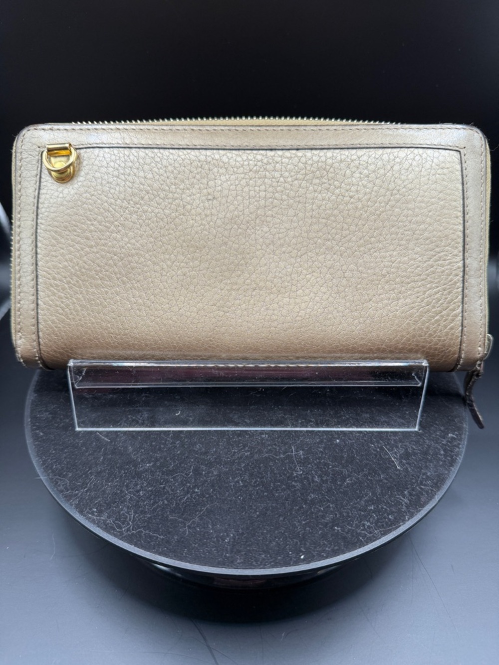 GUCCI Gold Bamboo Leather Continental Wallet Converted with Gold Chain - Picture 5 of 13